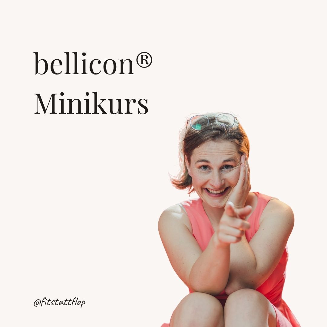 Marianne Brenninger im roten Kleid, lachend, mit dem Finger nach vorn zeigend. Bildtitel: bellicon® Minikurs