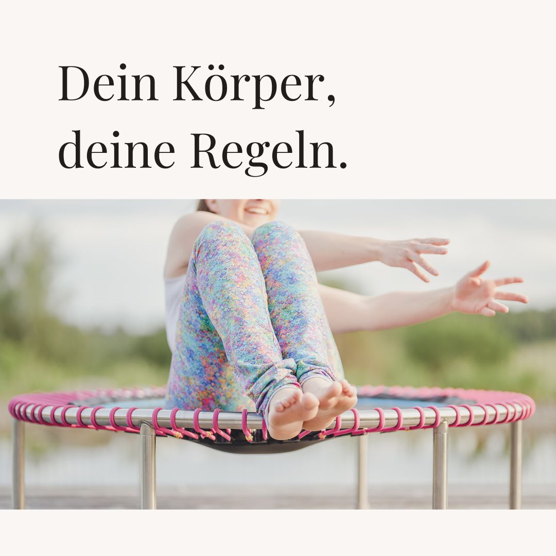 Nahaufnahme der Seilschlingen eines bellicon® Minitrampolins. Bildtitel: Dein Koerper, deine Regeln.